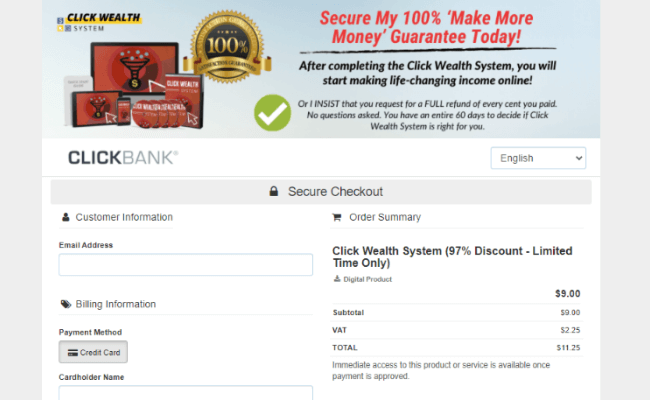 Click Wealth System Price