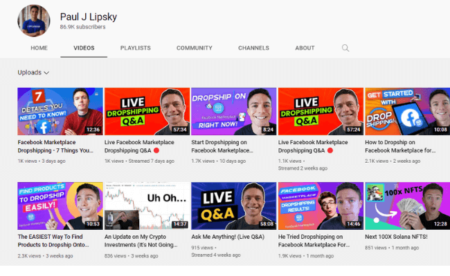 Paul J Lipsky Youtube Channel