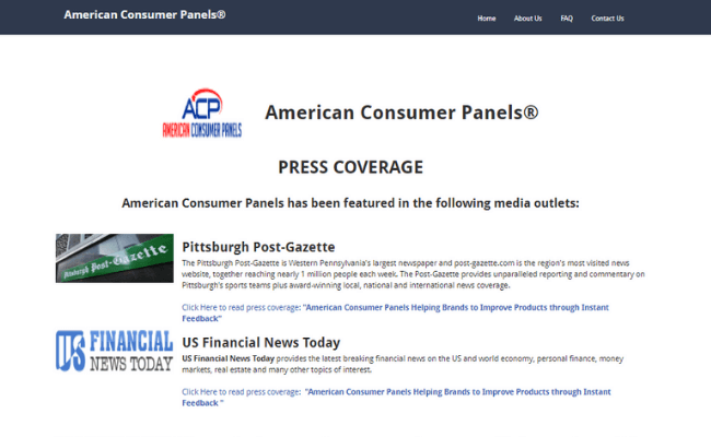 American Consumer Panels Fake Press Release