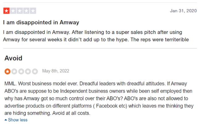 Amway Scam Reviews