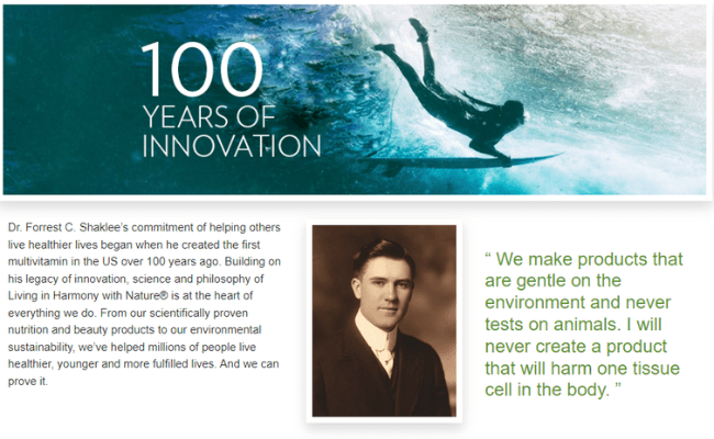 Shaklee 100 Years Of History