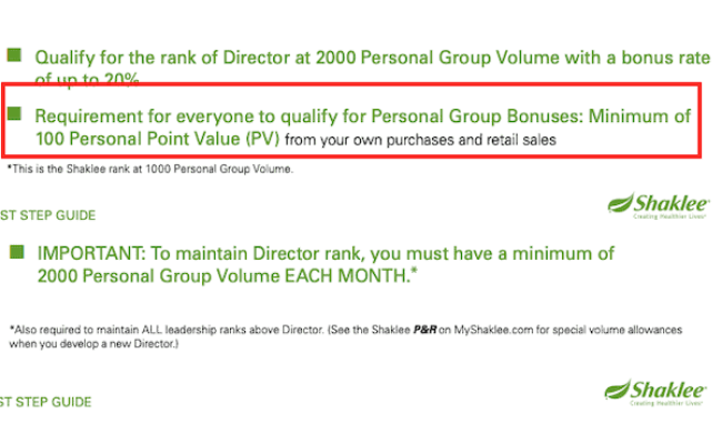 Shaklee MLM Requirements