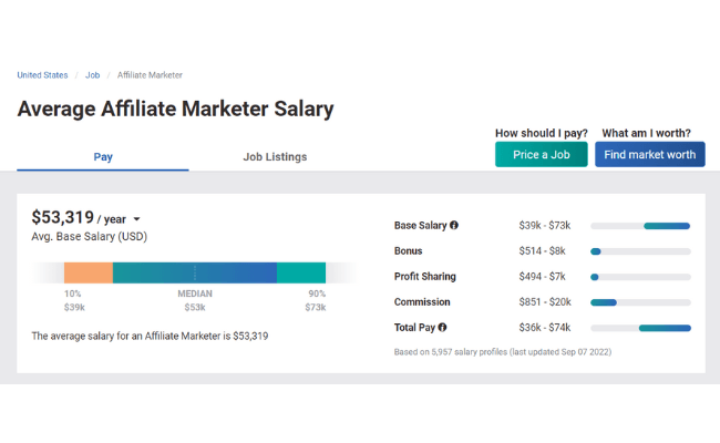 Avarage Affiliate Marketing Salary