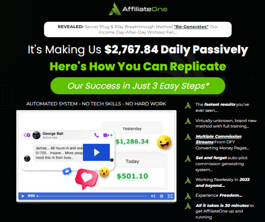 Affiliate One Sales Page