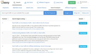 Jaaxy Keyword Research Tool Example Two