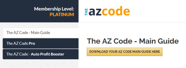 AZ Code Main Dashboard