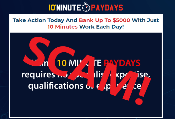 10 Minute Paydays Review - Scam