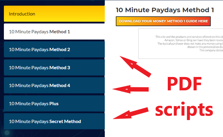 10 Minute Paydays Review - Main Dashboard 