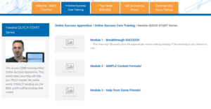 Online Success Apprentice Review - Dashboard