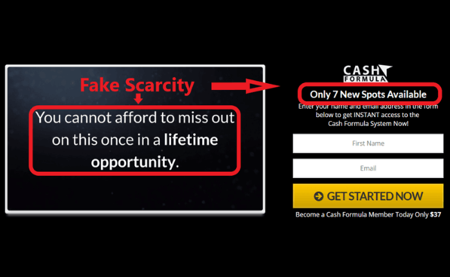 Cash Formula Review - Fake Scarcity