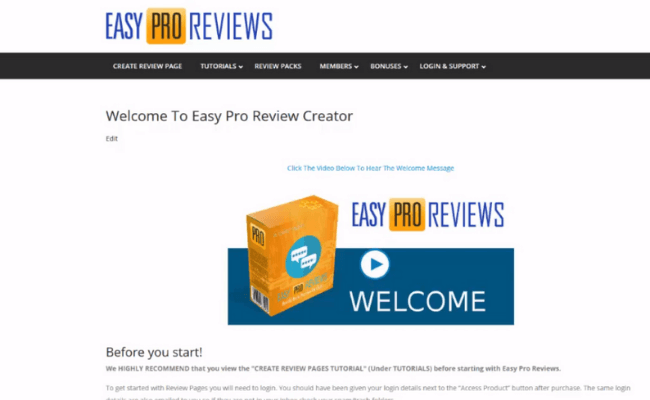 Easy Pro Reviews Training Area