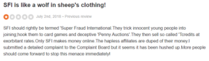 SFI Affiliate Center Scam Complaint #1