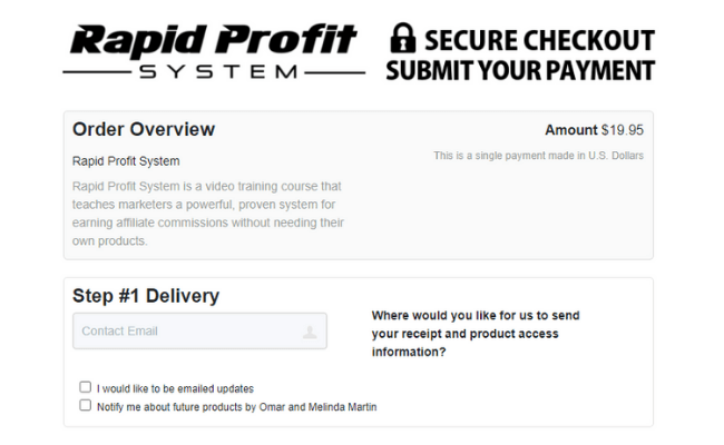 Rapid Profit System Review - Front-End Price
