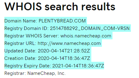 PlentyBread Review Scam - Domain
