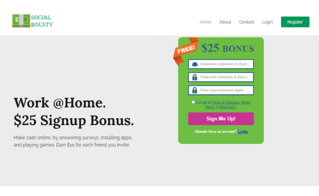 Social Bounty Review - Home Page