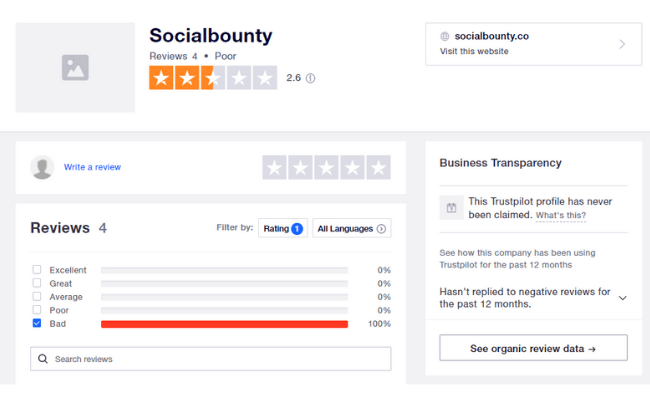Social Bounty Review - TrustPilot Reviews
