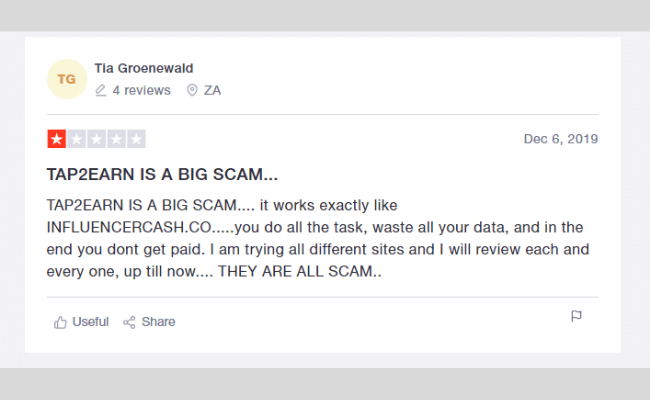 Tap2Earn Reviews Scam