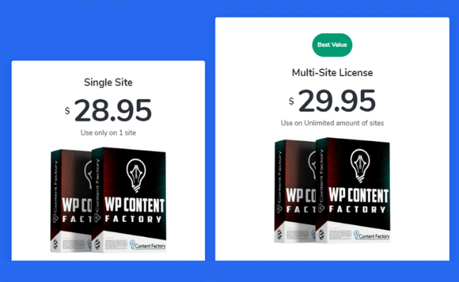 WP Content Factory Price