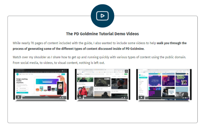 PD Goldmine Tutorial Demo Videos