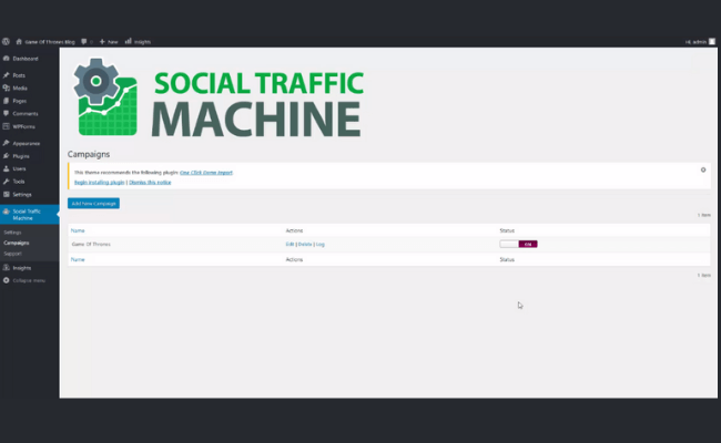 Social Traffic Machine Step 1.