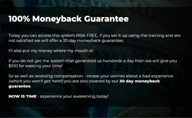 The Awakening System Money Back Guarantee