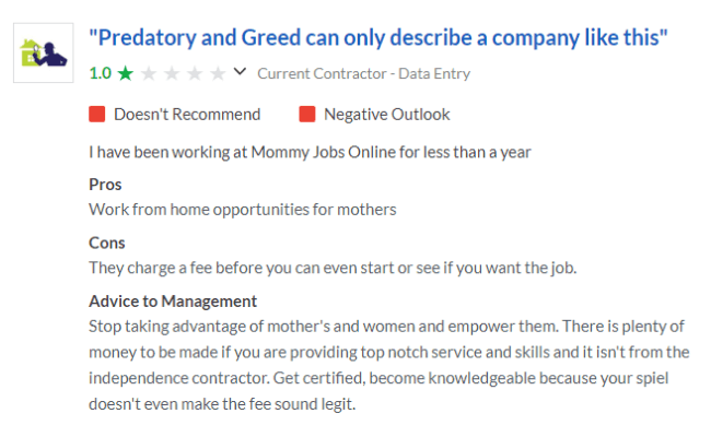 Mommy Jobs Online Reviews