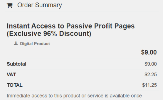 Passive Profit Pages Review - Price