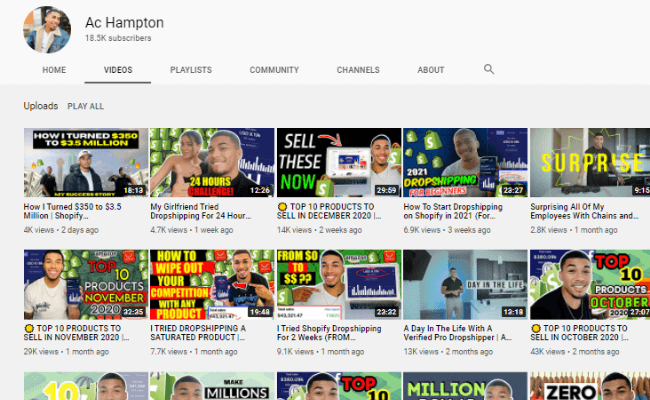 AC Hampton YouTube