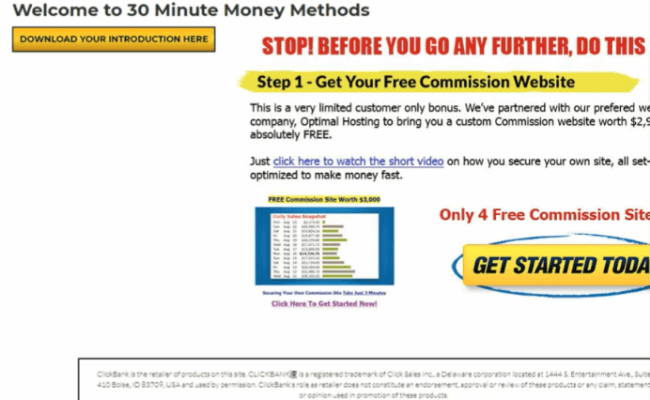 30 Minute Money Methods Review - Hidden Upsells