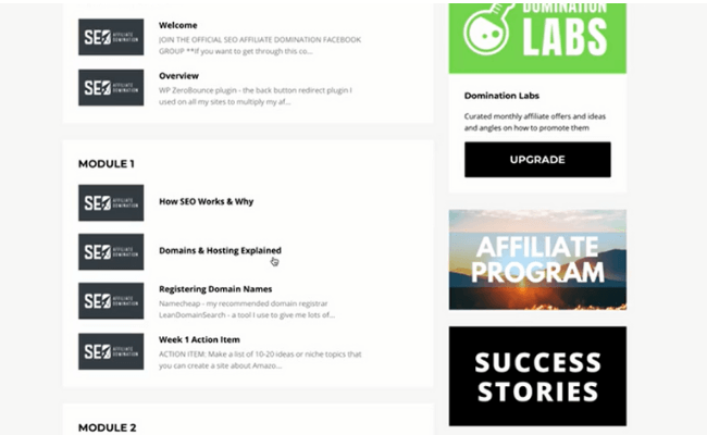 SEO Affiliate Domination Lessons