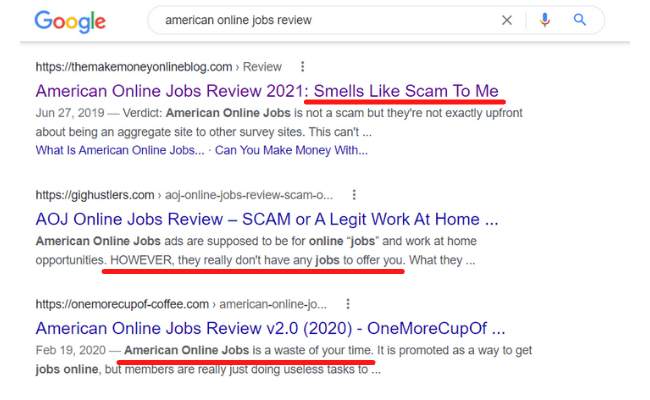 American Online Jobs Reviews