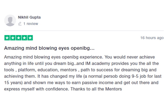 IM Mastery Academy Positive Reviews