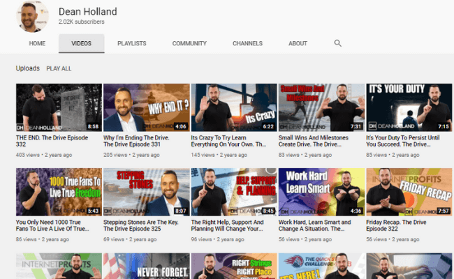 Dean Holland YouTube