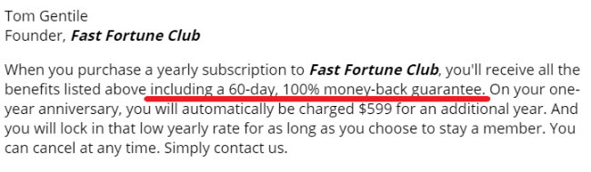 Fast Fortune Club Refund Policy