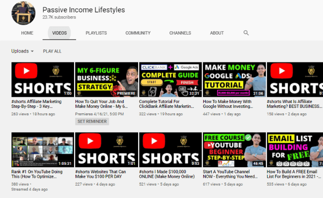 Passive Income Lifestyles YouTube Channel