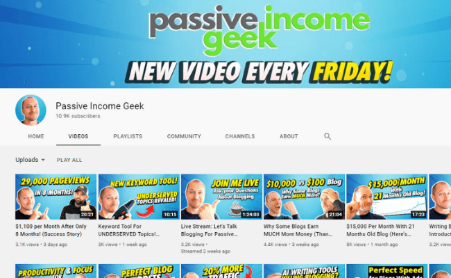 Passive Income Geek YouTube Channel