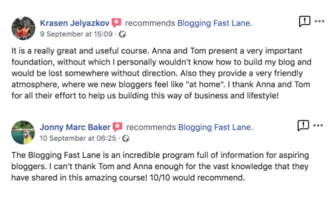 Blogging Fast Lane Reviews