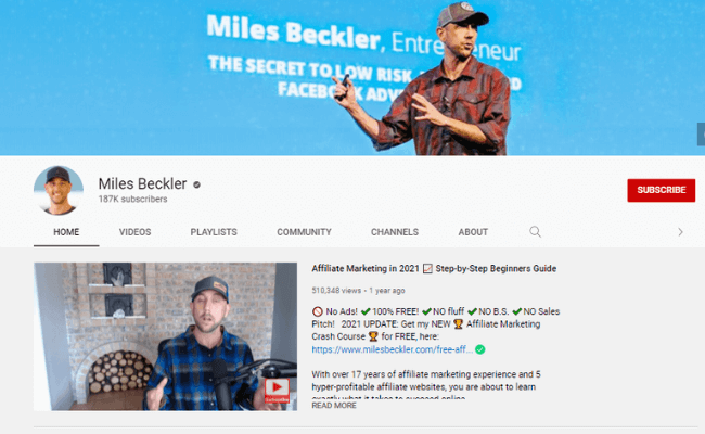 Miles Beckler YouTube Channel 