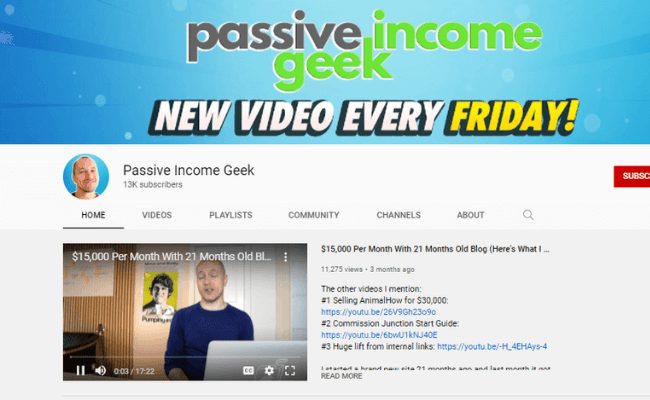 Passive Income Geek YouTube Channel