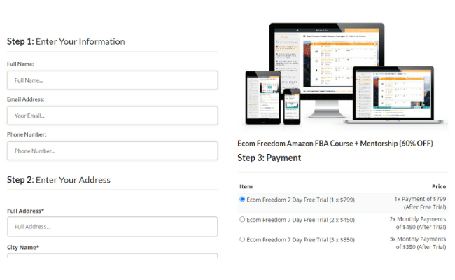 Ecom Freedom Review Price