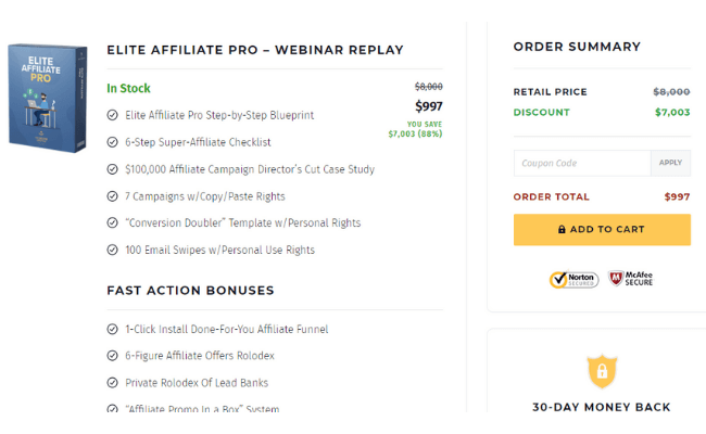 Elite affiliate Pro Price