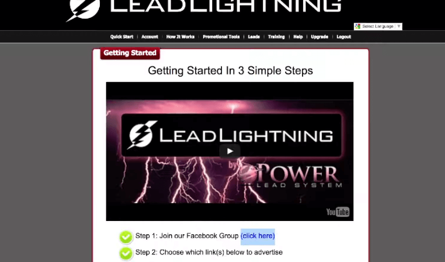 Lead Lightning Review of the Members' Area