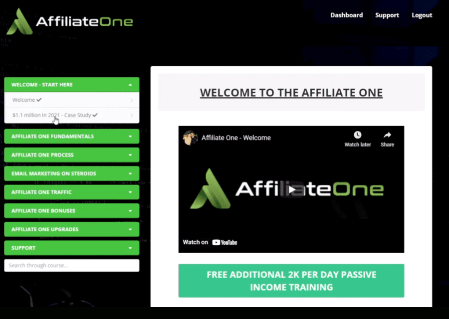 Affiliate One Review of the Members' Area